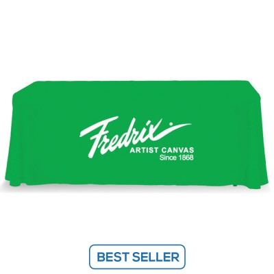 Lime Green Table Throw 1 Color Logo Print 6 ft. or 8ft. ( 3-sided or 4-sided option)